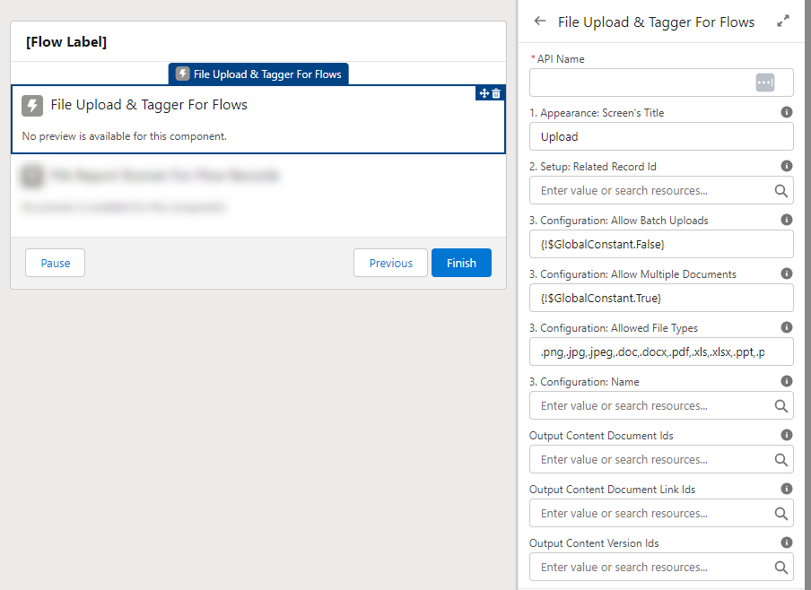File Upload and Tag for Flow