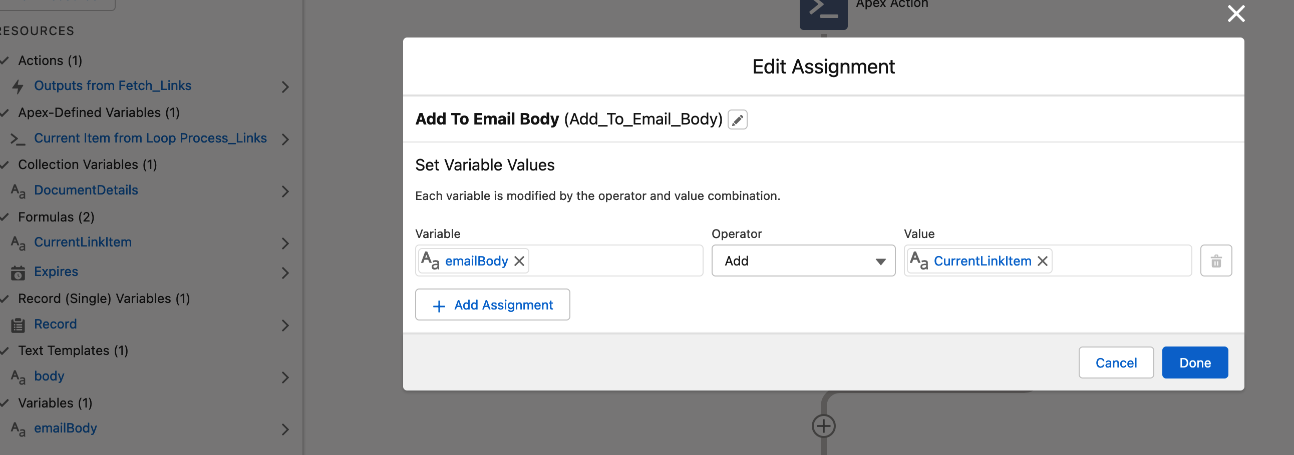 Append Formula Variable