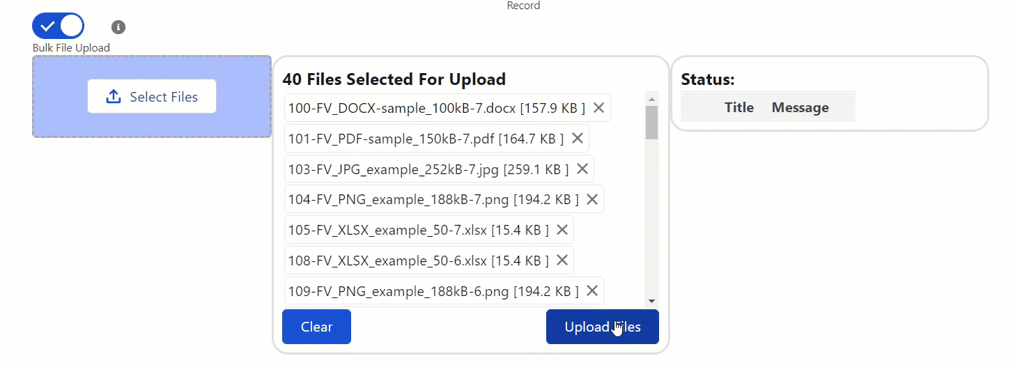 FileViewer Bulk Upload