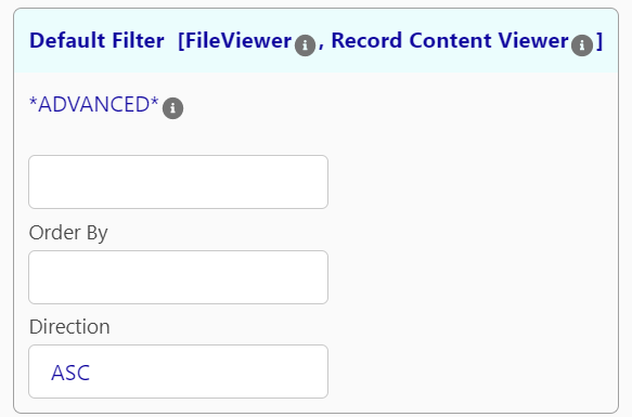 fileviewer metadata configuration default filters