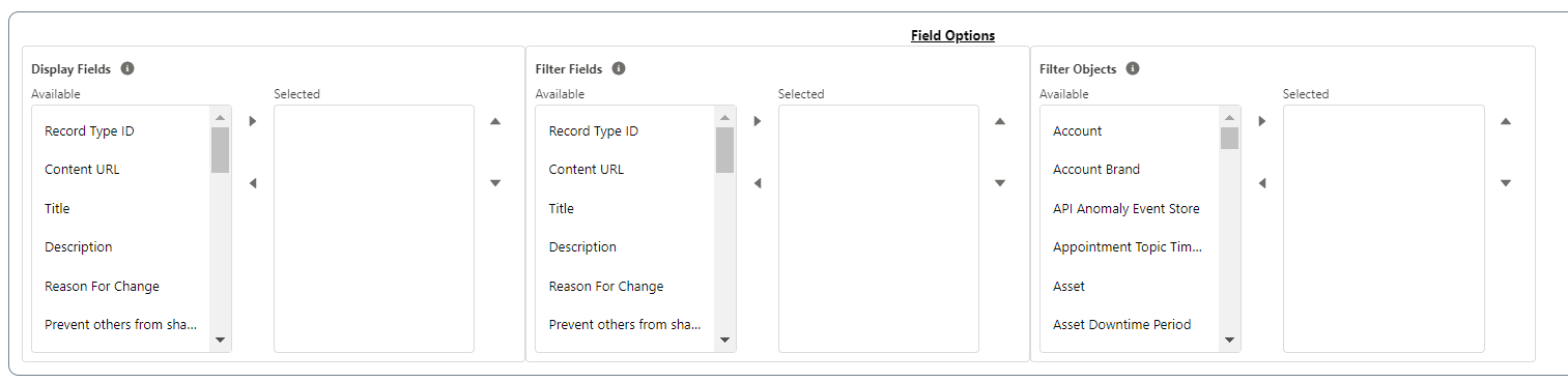 fileviewer metadata configuration field options
