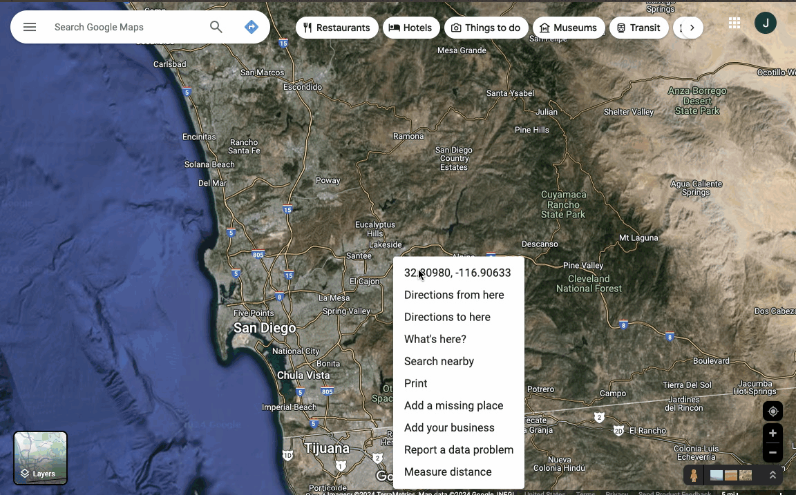 Search with Latitude/Longitude