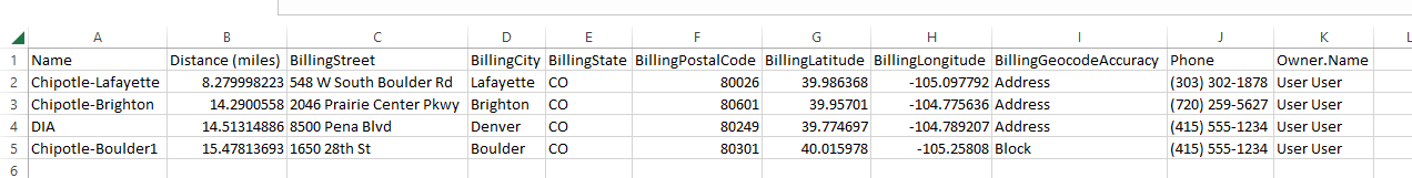 Nearby List Component Data Example