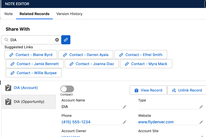 Suggested Contacts