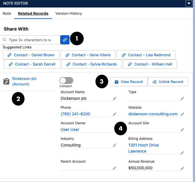 Quick Start Related Object UI